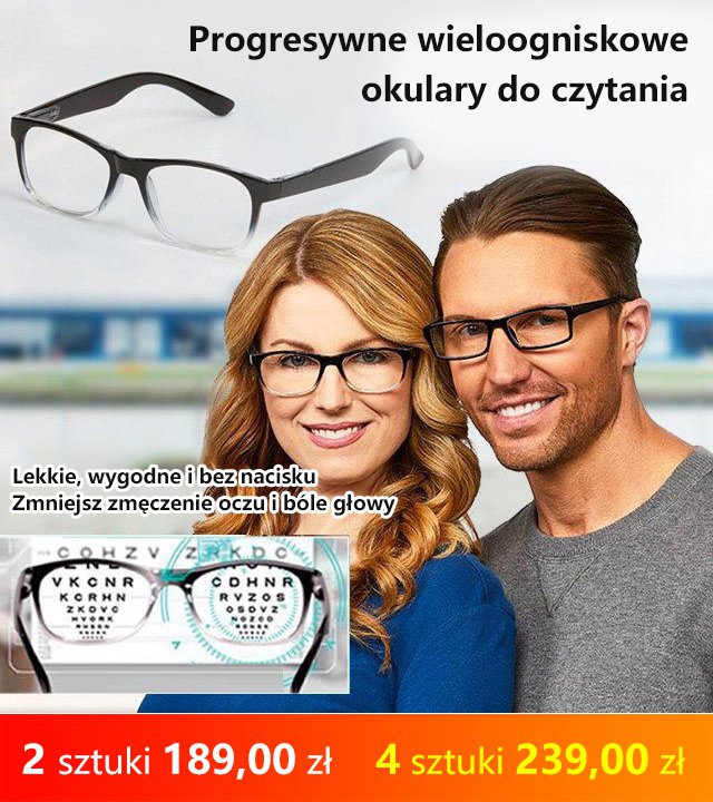 Progresywne wieloogniskowe okulary do czytania