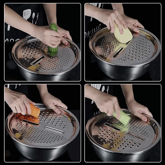 304 Stainless Steel Shaving Basin 3 Piece Set