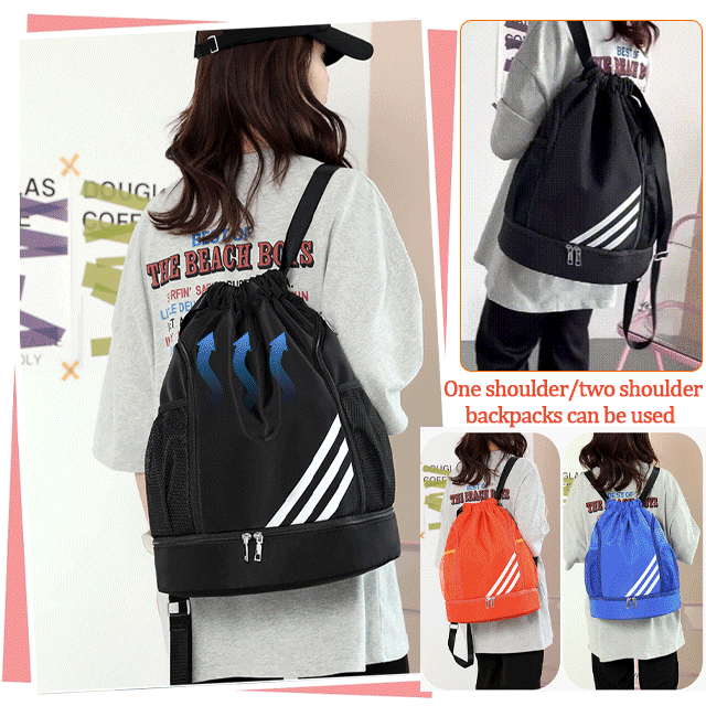 Portable shoulder bag drawstring backpack