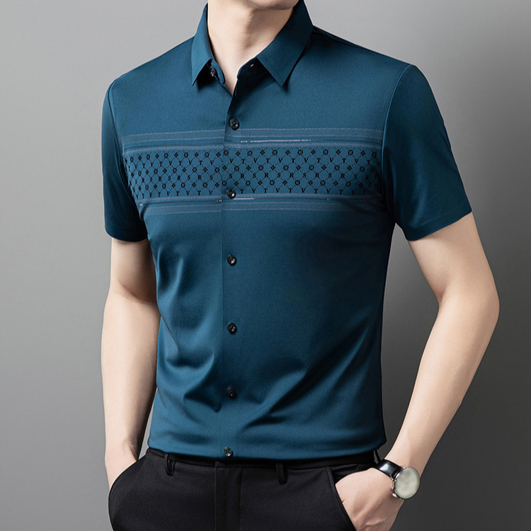 メンズプリント半袖シャツ