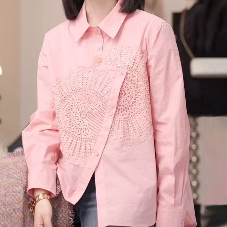 新設計不規則重工拼接襯衫